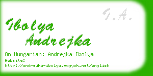 ibolya andrejka business card